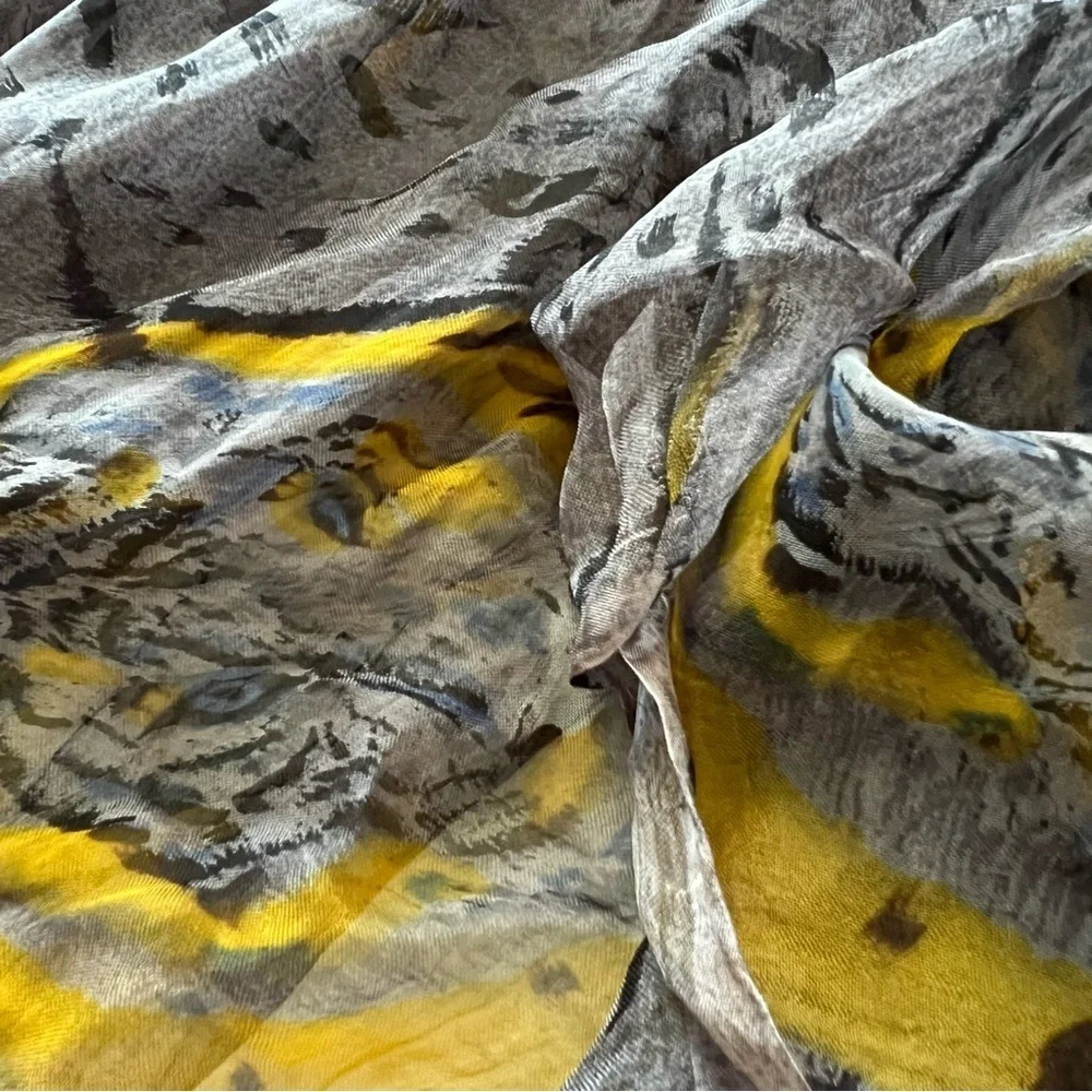 Tiger Chiffon Silk Long Scarf Shawl Wrap 40”x65”.